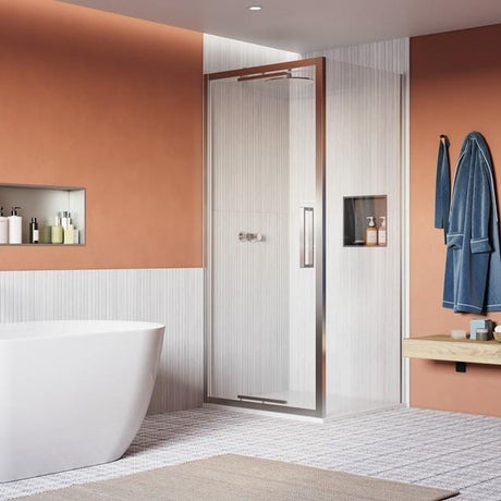 Crosswater Hinged Shower Door Polished Stainless Steel / 2000 x 1000 Crosswater Asura 8mm Hinged Shower Door