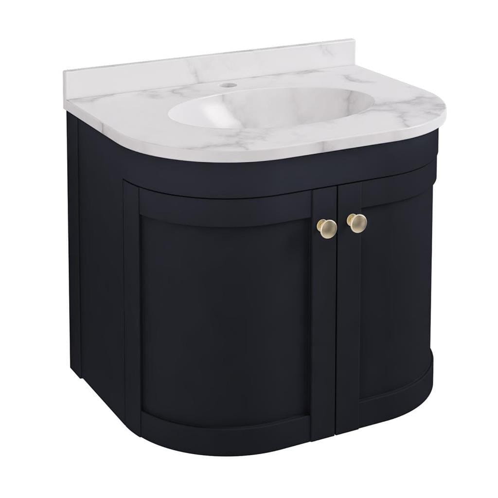 Eastbrook Wall Mounted Vanity Unit Matt Anthracite / White Polymarble Eastbrook Hardwick Traditional 600mm Wall Hung Vanity Unit with Basin