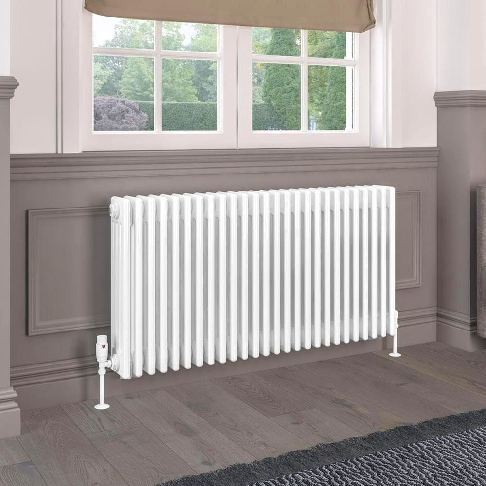Eastbrook 600 x 1190 / Electric Only Eastbrook Rivassa Traditional 4 Column Radiator in Gloss White