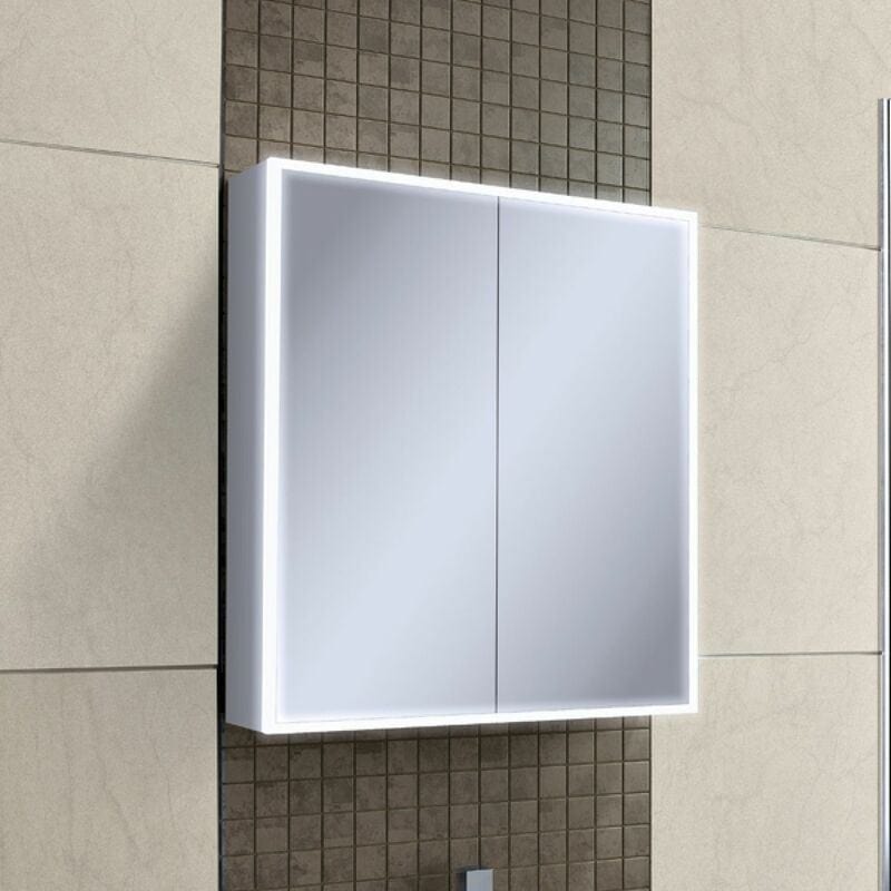 HiB Mirrored Cabinet 800 x 700mm HiB Qubic Sensor-Activated LED Illuminated Mirror Cabinet