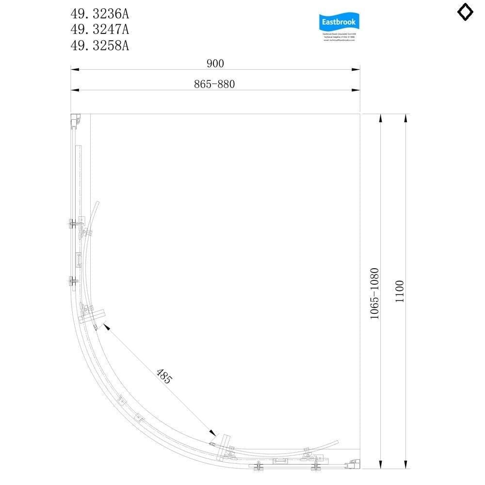Eastbrook Corniche 2000 8mm Quadrant Shower Enclosure