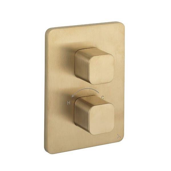 Crosswater Concealed Shower Valve Brushed Brass Crosswater Glide II Crossbox 3 Outlet Trimset