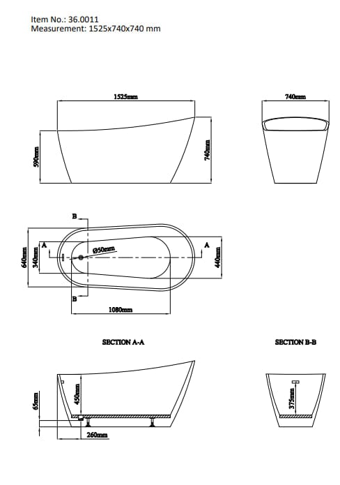 Eastbrook Roll Top and Slipper Freestanding Bath 1525 x 640mm Eastbrook Wickham Freestanding Slipper Bath in Gloss White