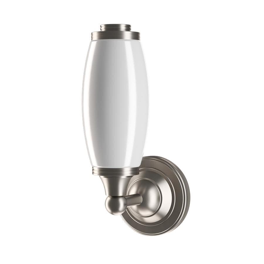 Burlington Bathroom Lighting Brushed Nickel Burlington LED Round Bathroom Wall Light with Opal Glass Tube Shade