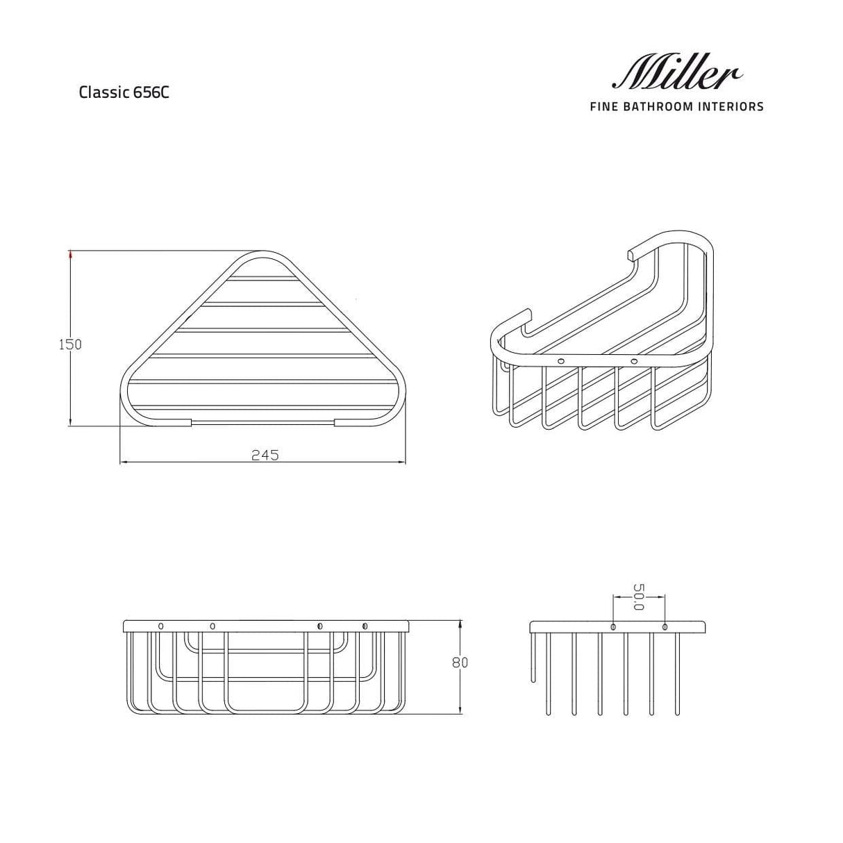 Miller Basket Miller Signature Deep Corner Shower Basket in Chrome