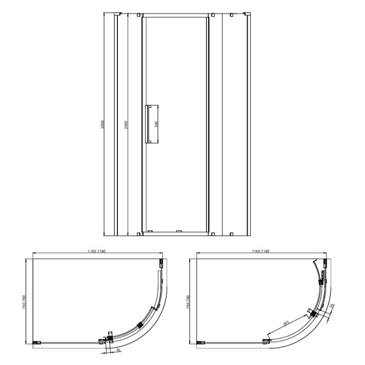 Crosswater Quadrant Shower Enclosure Crosswater Asura 8mm Quadrant Sliding Shower Door