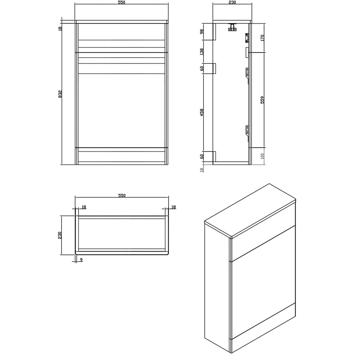 Aquarius WC Back To Wall Unit Imex Croma WC Unit - 550mm Wide