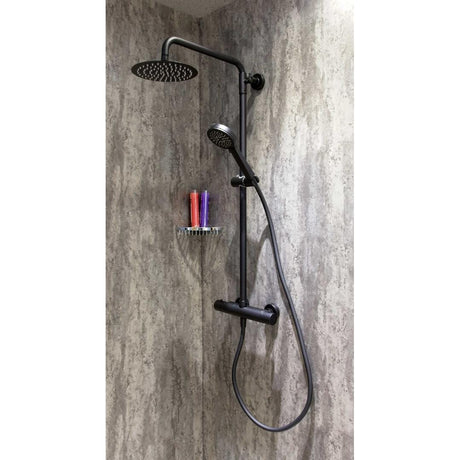 Aquarius Exposed Shower Set Black Aquarius RainLux Cool Touch Adjustable Round Exposed Shower Valve and Kit