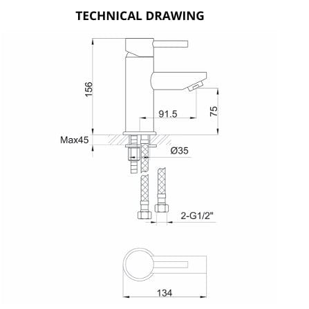 Imex Mono Basin Tap Imex Ivo Mono Basin Mixer Tap with Universal Clicker Waste in Chrome