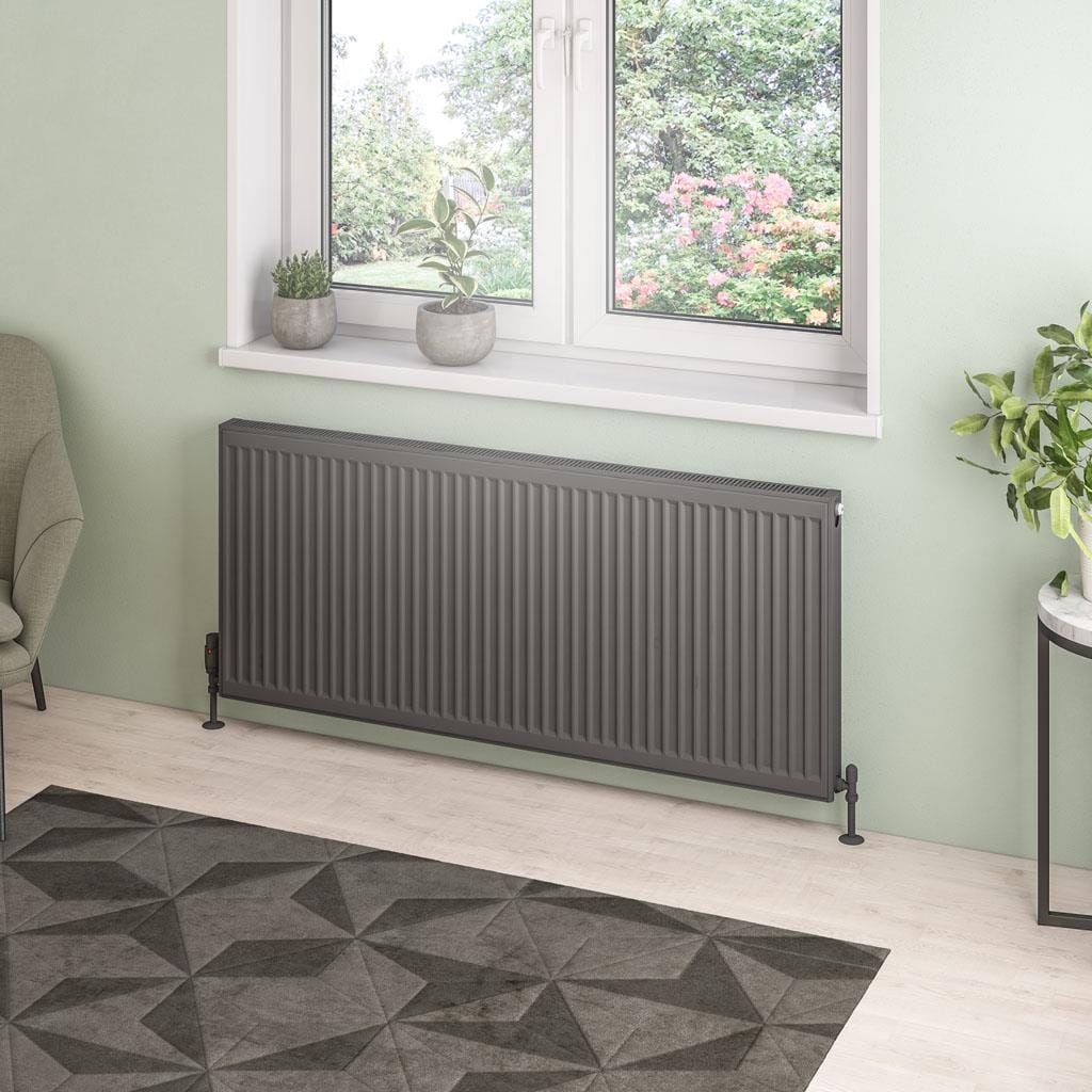 Aquarius Type 21 600 x 1400mm Aquarius Type 21 Compact Panel Radiator In Matt Anthracite