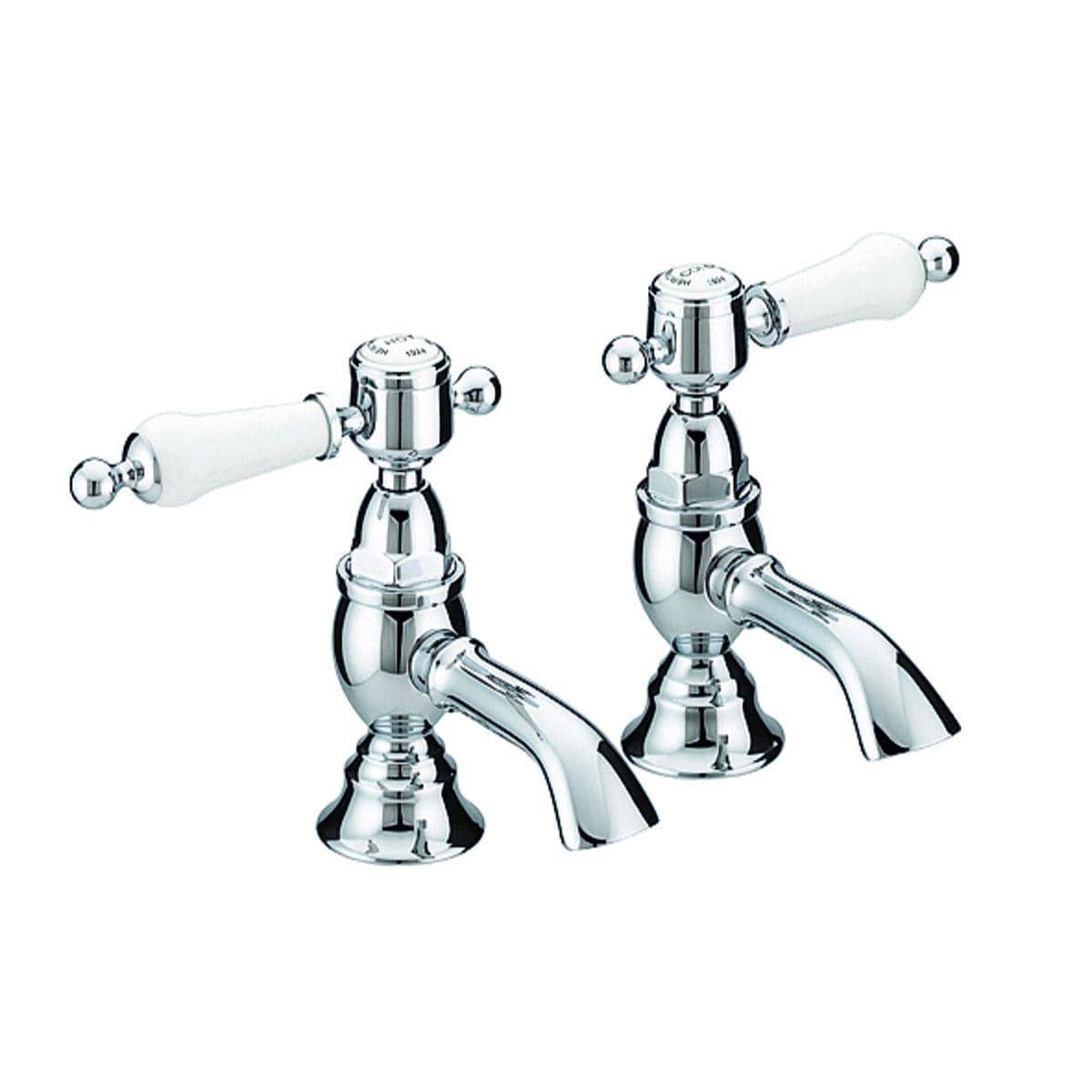 Heritage Pillar Basin Tap Chrome Heritage Glastonbury Basin Pillar Taps (Pair)