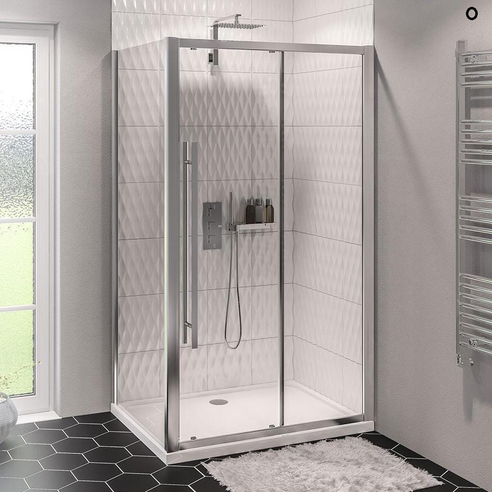 Eastbrook Sliding Shower Door Chrome / 1100mm Eastbrook Vantage 2000 Sliding Shower Door