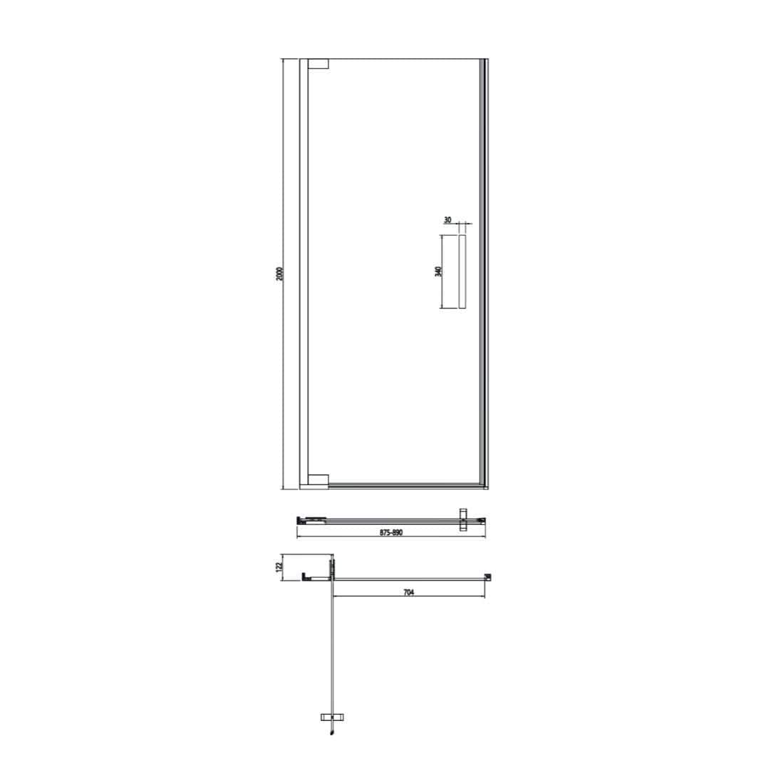 Crosswater Hinged Shower Door Crosswater Asura 8mm Hinged Shower Door