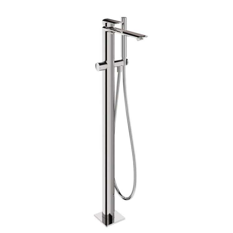 Clearwater Freestanding Bath Filler Chrome Clearwater Varda Floor Standing Bath Shower Mixer with Shower Kit