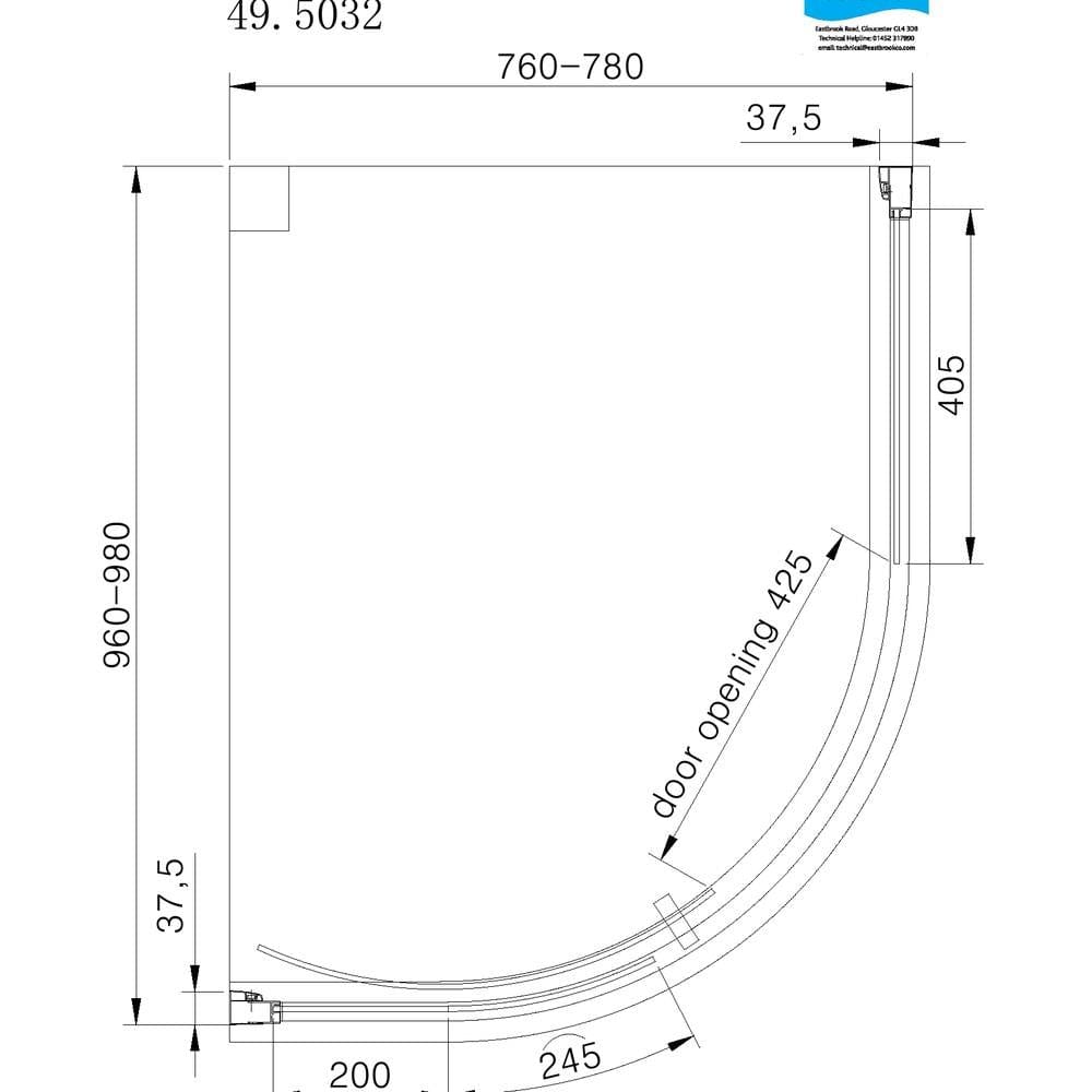 Eastbrook Vantage 2000 Quadrant Shower Enclosure