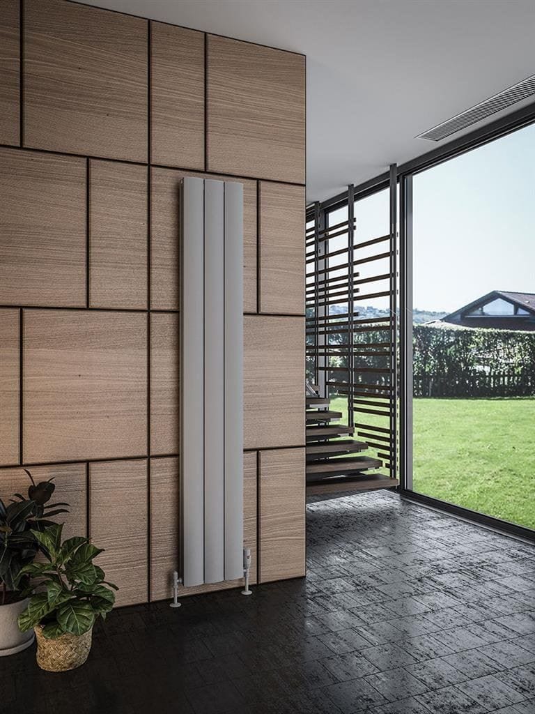 Eastbrook Panel Radiator 1800 x 280mm Eastbrook Guardia Straight Vertical Aluminium Radiator in Matt Grey