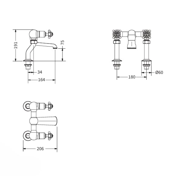 Crosswater Bath Mixer Crosswater Belgravia Crosshead Bath Filler Tap