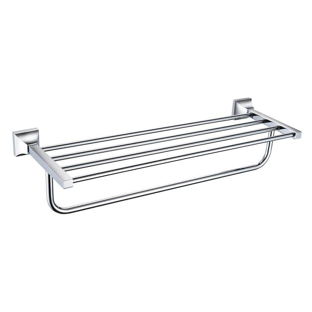 Heritage Towel Rails and Rings Heritage Chancery Double Towel Shelf and Rail in Chrome