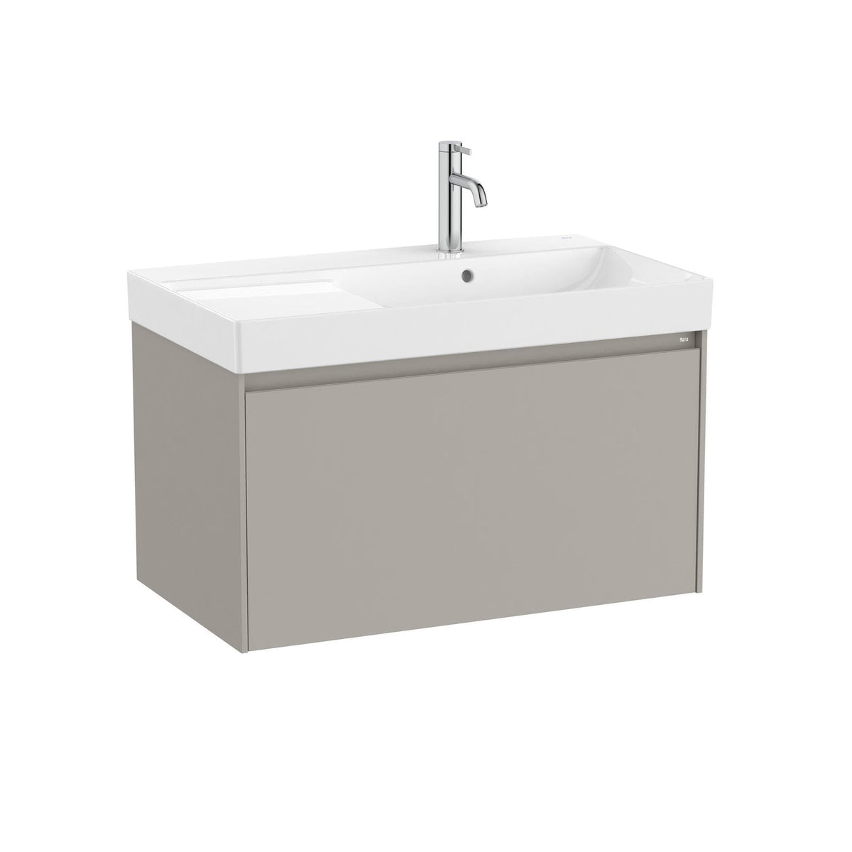 Roca Wall Mounted Vanity Unit Matt Grey / Right Hand Roca Ona 800mm Wall Mounted One Drawer Vanity Unit with Basin