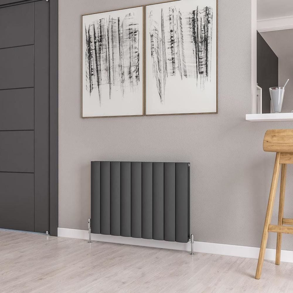 Eastbrook Panel Radiator 600 x 850 / Central Heating Eastbrook Guardia Straight Horizontal Aluminium in Matt Anthracite