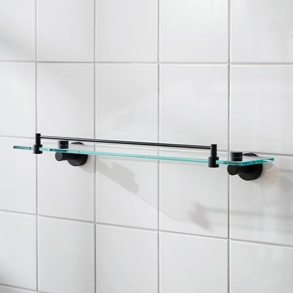 Miller Shelf Matt Black Miller Bond Glass Shelf