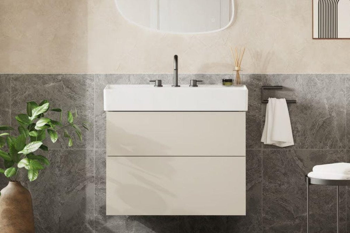 Crosswater Avenue 800mm Two Drawer Wall Mounted Vanity Unit with Basin