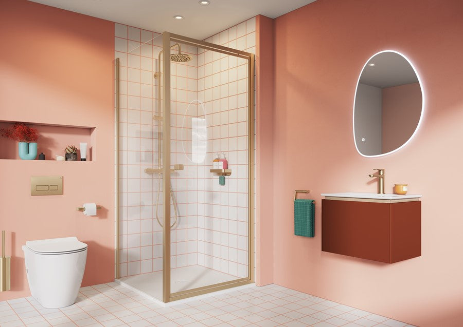  Brushed Brass Crosswater Clear 6 Shower Door Side Panel