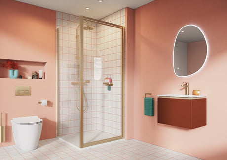  Brushed Brass Crosswater Clear 6 Shower Door Side Panel