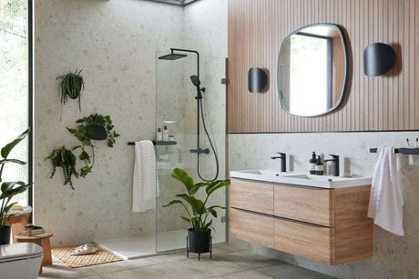 Waterproof luxury bathroom wall panels in a modern bathroom