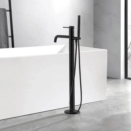 JTP VOS Floor Standing Bath Shower Mixer Tap with Kit Matt Black