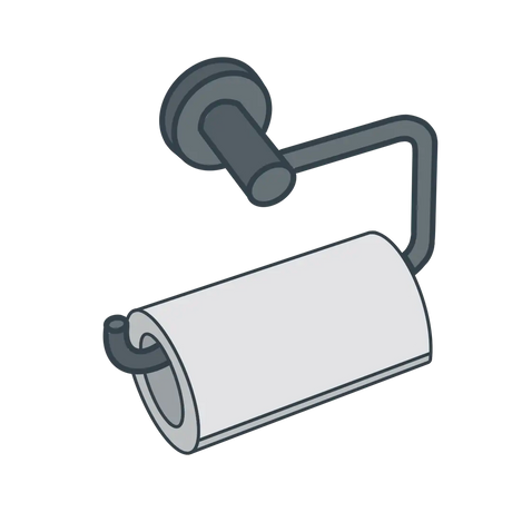A line illustration of a toilet roll holder