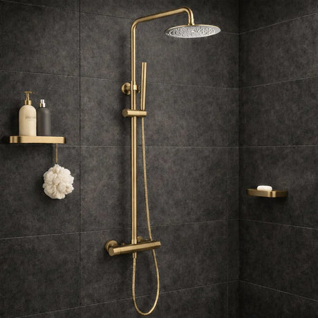 Aquarius RainLux Cool Touch Adjustable Round Exposed Shower Valve and Kit