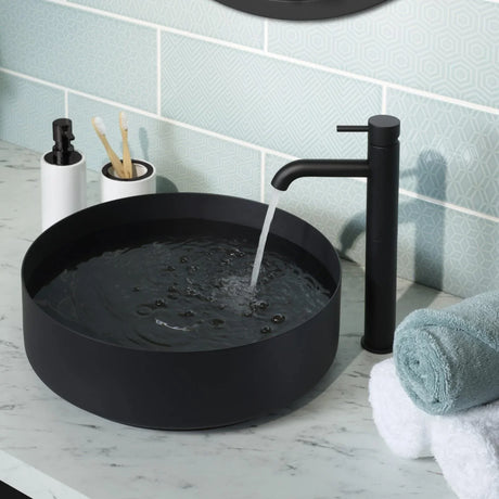 JTP VOS Single Lever Tall Basin Mixer Tap Black