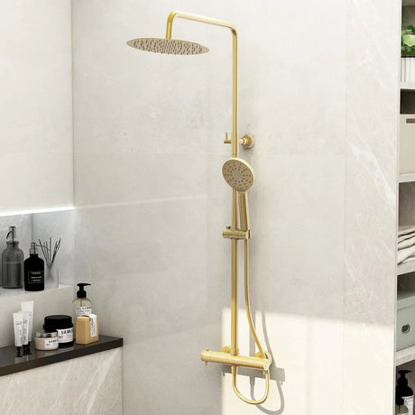 Imex Ravine Cool Touch, Easy Fix, Thermostatic Shower Set with Fixed Overhead Shower And Multifunction Adjustable Handset