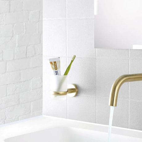 Brushed Brass Toothbrush Holders