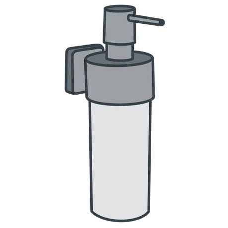 A line illustration of a soap dispenser 