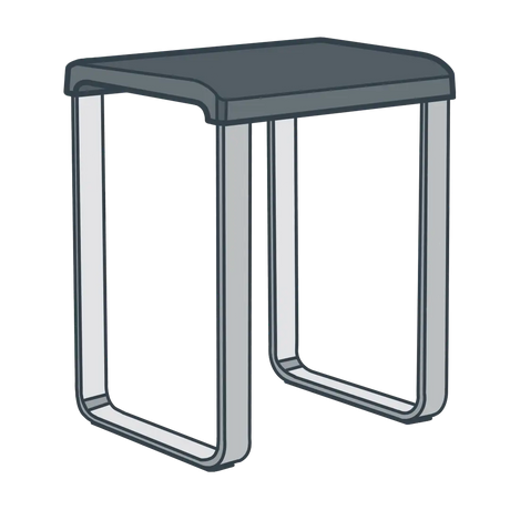 A line illustration of a shower seat