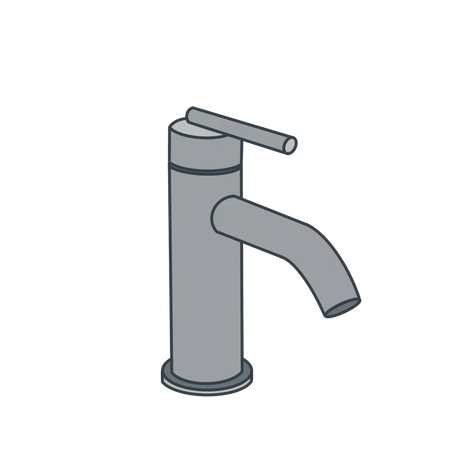 A line illustration of a cloakroom basin tap