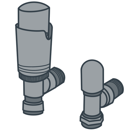A line illustration of a radiator valve