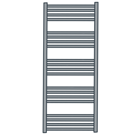 A line illustration of a towel radiator