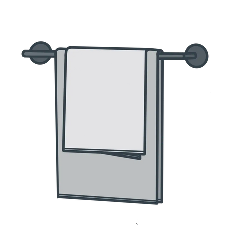 A line illustration of a towel rail