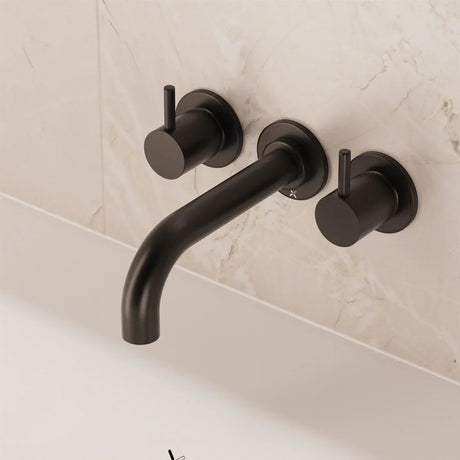 Crosswater MPRO Wall Mounted 3 Hole Bath Filler Tap Matt Black