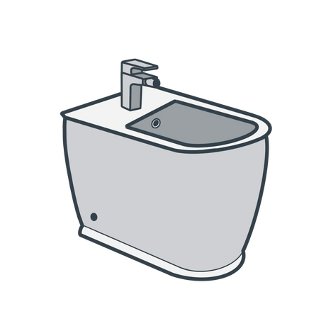 A line illustration of a bidet