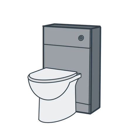 A line illustration of a wc back to wall unit