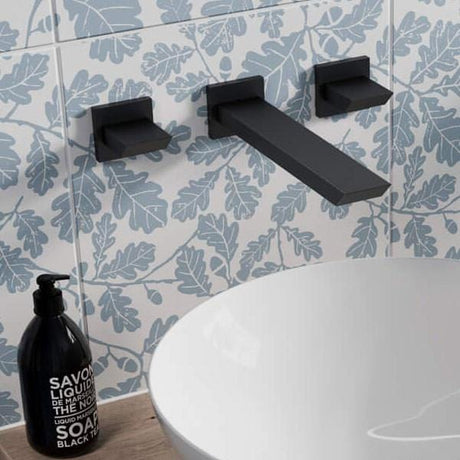 Crosswater Limit 3 Hole Wall Mounted Basin Mixer Tap Black