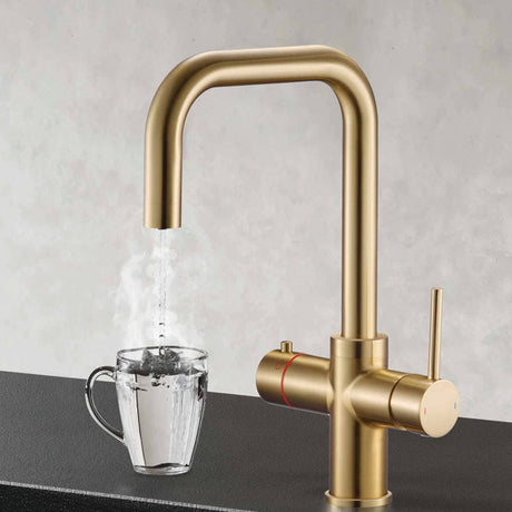 Brushed Brass Kitchen Taps