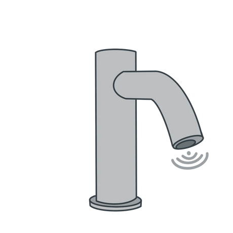 A line illustration of a infrared basin tap