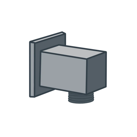 A line illustration of a shower wall outlet
