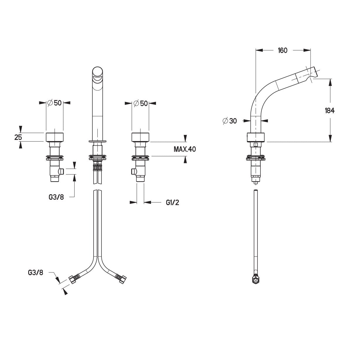 Crosswater 3 Tap Hole Basin Set Crosswater Ixora 3 Hole Basin Mixer Tap