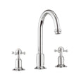 Crosswater 3 Tap Hole Basin Set Crosswater Belgravia Crosshead 3 Hole Basin Mixer Tap with Pop-Up Waste in Chrome
